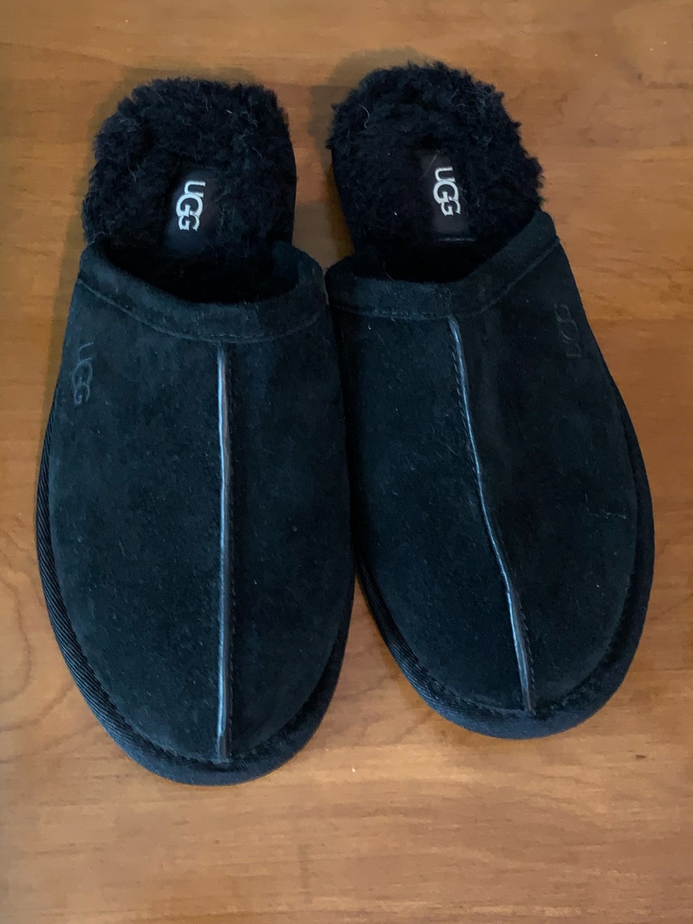 UGG Black Suede Mule Slippers Pearle